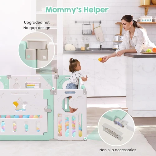 10/14/18 Stk Laufgitter Baby Laufstall Faltbar DIY Absperrgitter Krabbelgitter - Bild 58 von 59