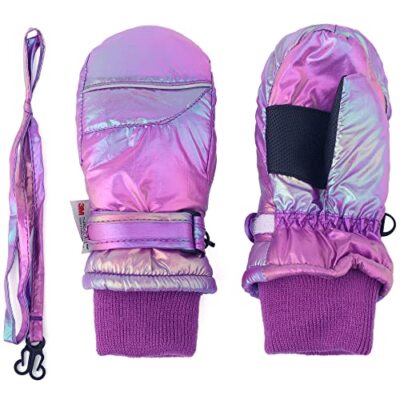 Toddler Kids Snow Mittens with String Waterproof Ski 2-4 Years