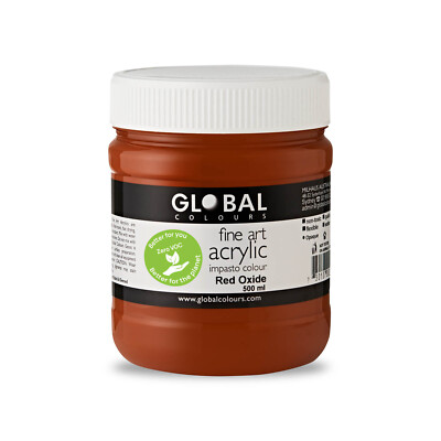 Red Oxide - Global Colours Eco-Friendly Fine Art Acrylic Artist Paint 500ml