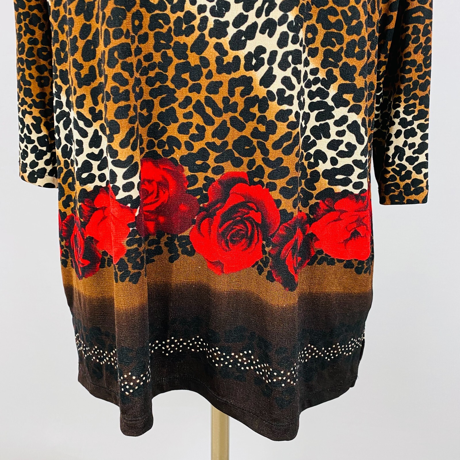 Studio Works Womens Medium M Patchwork Floral Ani… - image 3