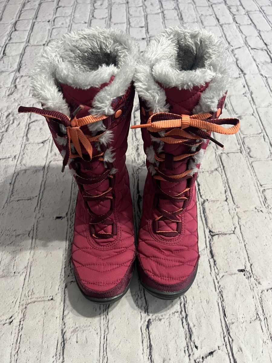 Girl's Columbia Minx Mid III Print Omni-Heat Boots Size US 4/EURO