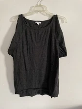 H by Halston Womens Sweater Top, Gray, Size Large