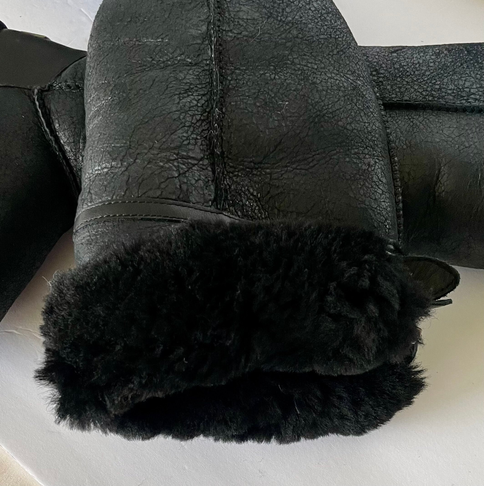 UGG DEVANDRA BLACK LEATHER BOMBER OVER THE KNEE WOMEN BOOTS SIZE US 5 image 8