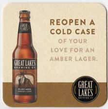 Great Lakes Brewing Co Eliot Ness  Beer Coaster Cleveland OH