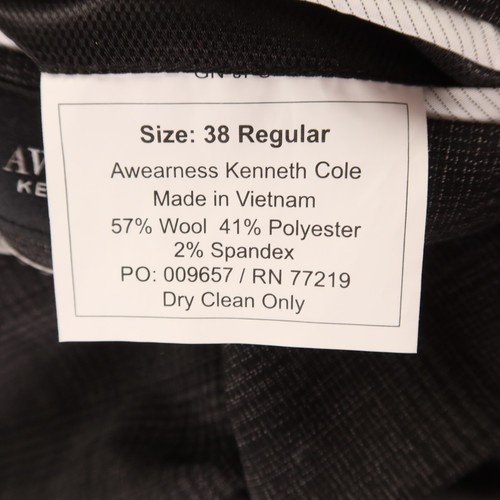 Kenneth Cole Jacket S Gray Prince of Wales Check Glen Wool Unstructured 38R - Picture 9 of 16