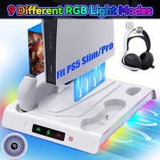 PS5 Slim Stand Cooling Fan,PS5 Controller Charging Station for Sony Playstation5
