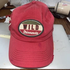 NHL MINNESOTA WILD Red CAP/HAT WILD SYMBOL SIDE, ESTABLISHED 1997 BACK ADJ.#65-3