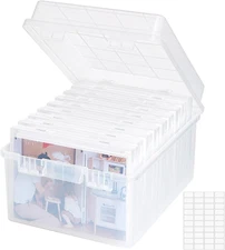9 Cases 5x7 Clear Photo Storage Box, Organizer for Photos, Crafts, Cards & More