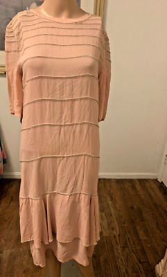 Hand Beaded Silk Dress Custom made