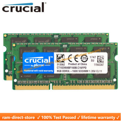 Crucial 16GB 2 X 8 GB DDR3 SDRAM Memory Kit 16 GB 2 X 8GB DDR3 1600PC3 12800 DDR3 SDRAM 1600 MHz CL11 1.35 V Non ECC Unbuffered 204 Pin SoDIMM Lifetime Warranty - Office Depot - Foto 8