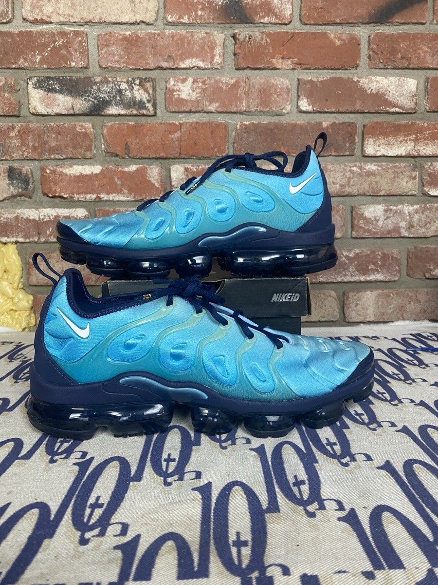 Nike Air VaporMax Plus White Red Blue ヴェイパーマックス Size 13 - Nike Air VaporMax Plus Current Blue Preowned No