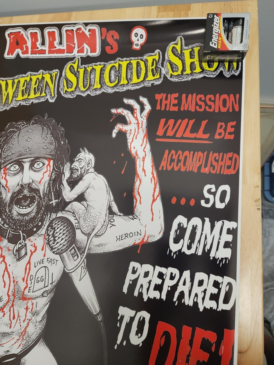 GG ALLIN / GGアリン 現地オリジナルポスター 当時物 ハードコア G.G. Allin Halloween Suicide Show Poster Murder Junkies 20