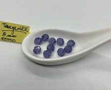Swarovski 5000 8mm Round Crystal Beads Tanzanite Lot of 26 Vintage