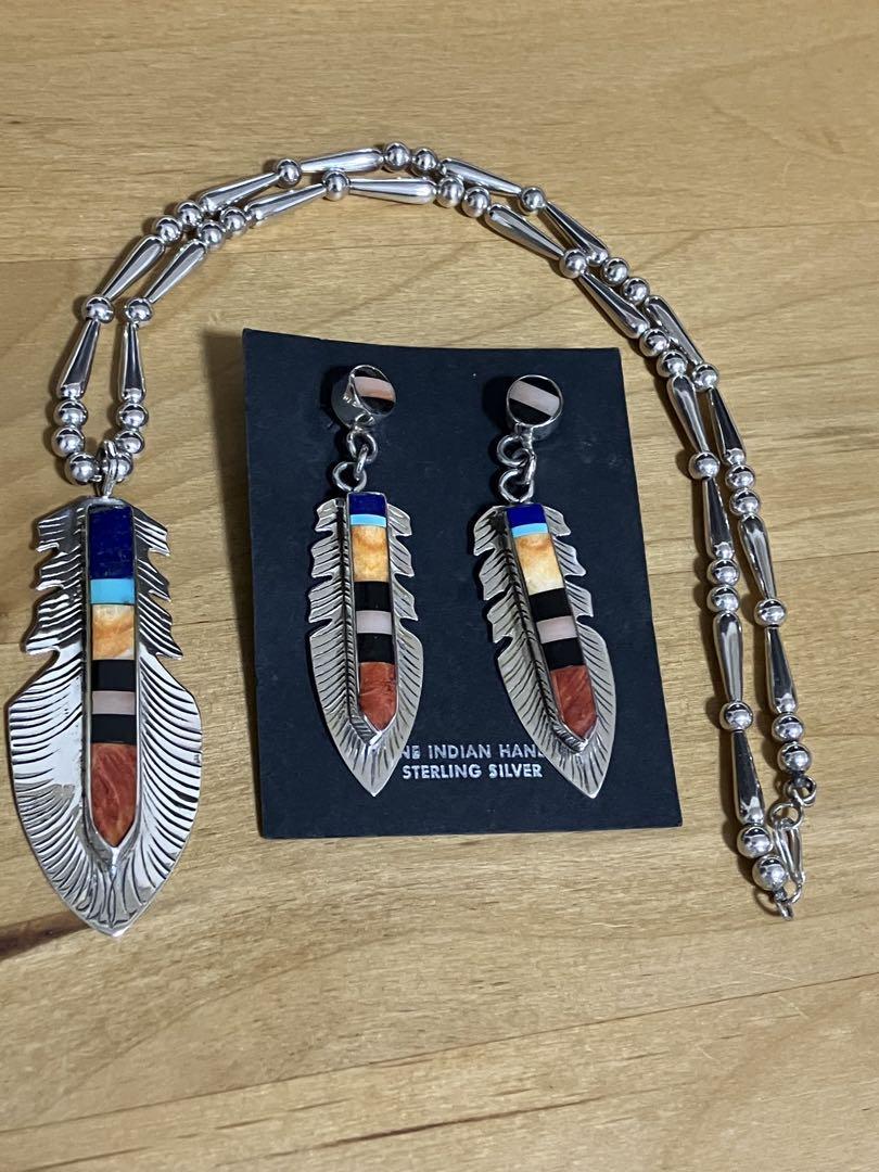 舎*）様 indian jewelry Frank Yellowhorse indian jewelry Navajo Frank Yellowhorse Pendant & Beaded