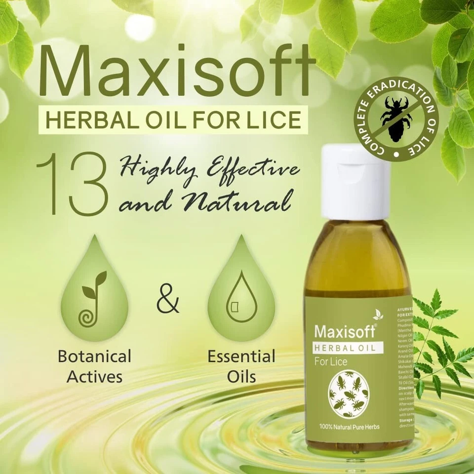 Maxisoft Aceite Herbal Anti-Piojos | Aceite Herbal Asesino de Piojos | (25 ml - Paquete de 2) Envío Gratis Foto 3 de 4
