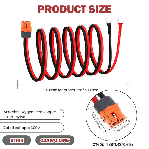 XT60i Female to O Ring Connector Protective XT60i F Extension Cable Industry ◎ - Picture 10 of 10
