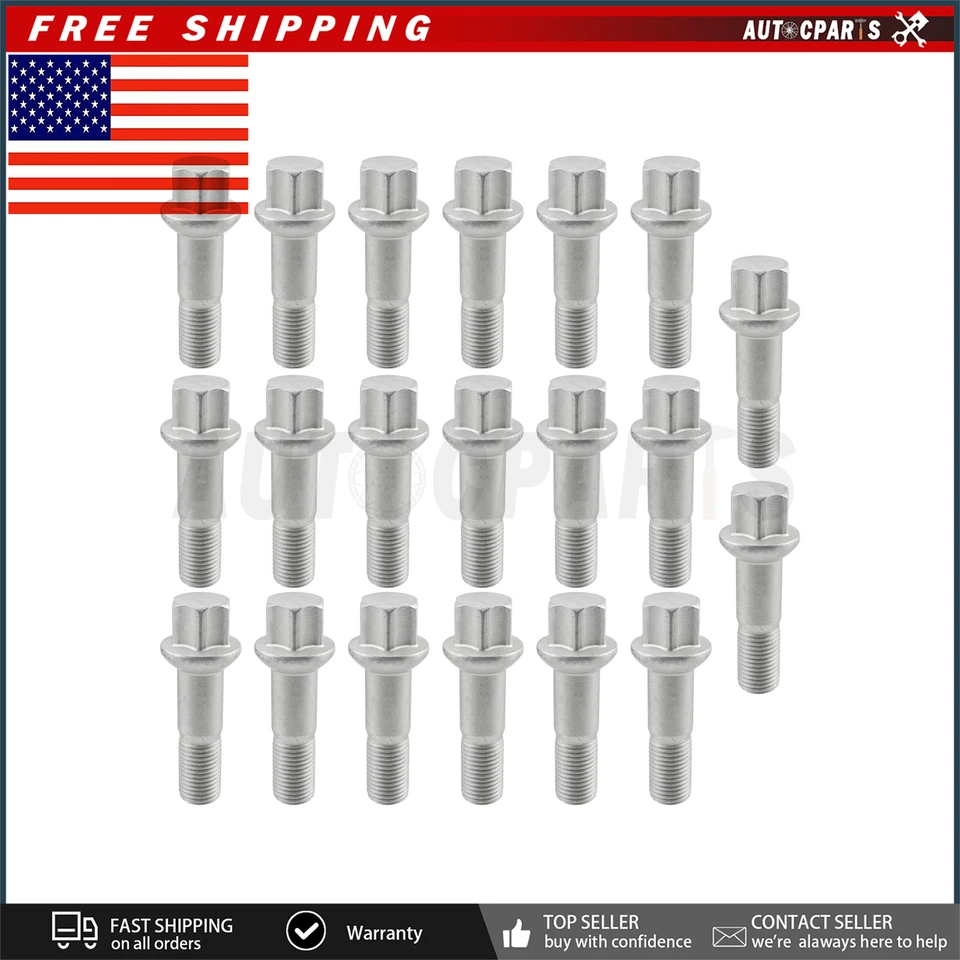 20PCS Wheel Lug Bolts Nuts Fits For Mercedes-Benz ML350 S500 GLK350 0009905307 - Image 3 of 4