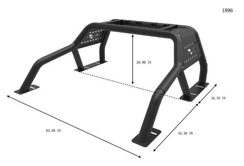 Vanguard Bravo Bed Roll Bar Fits 2005 2022 Toyota Tacoma EBay