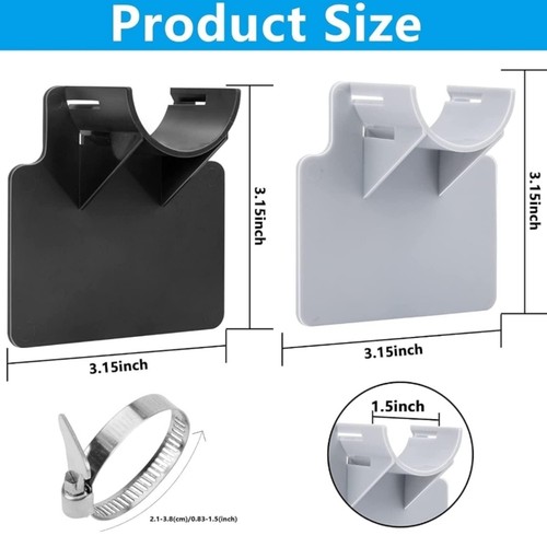 Swimming Pool Pipe Holder Kit 1.5" (Max) 2x Brackets Hose Clamps Cable Ties - Picture 2 of 6