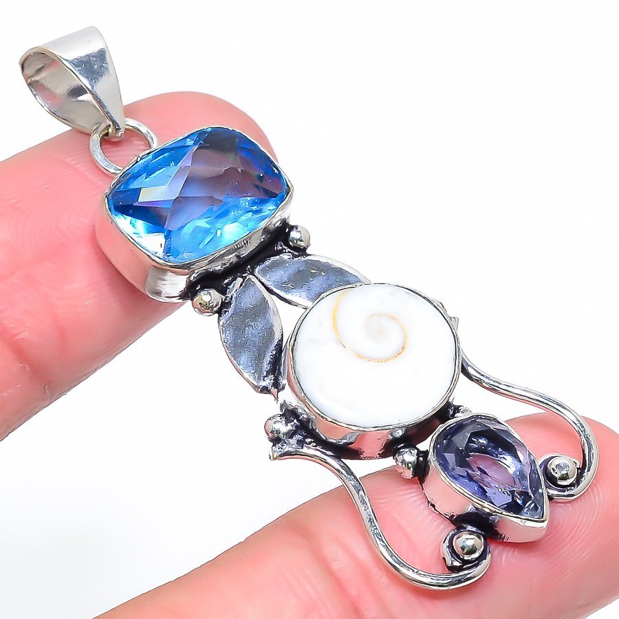 Shiva Eye, Blue Topaz Gemstone 925 Sterling Silver Gift Jewelry