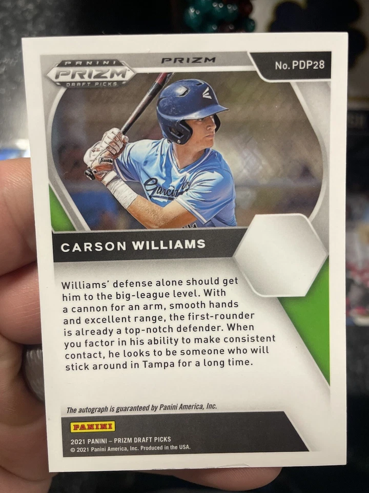 2021 Panini Draft Picks Carson Williams Red & Purple HYPER PRIZM Rookie Auto 🔥 - Image 2 of 2