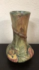 Antique WELLER "BALDIN" ROSE BUD VASE 6" Bulbous APPLE TREE MOTIF VTG