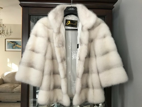 BRAND NEW WHITE MINK FUR BOLERO JACKET WOMEN SZ. 6 - 第 3/12 張圖片