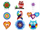 Hanging Window Sun Catcher NHS Rainbow Heart Owl Dragonfly Love Birds