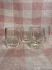 4 Anchor Hocking Art Deco Barrel Glasses Ribbed Base 8oz Rocks  VTG Tumblers