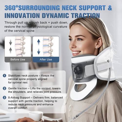 Cervical Neck Traction Device | 20° Curved Support | 3D Dynamic Traction - Picture 5 of 7