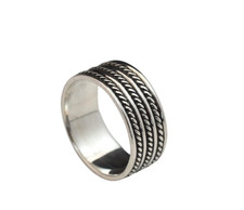 Sterling Silver Ring 925 Braided Rope Wedding Engagement Design Band Size 7- 15