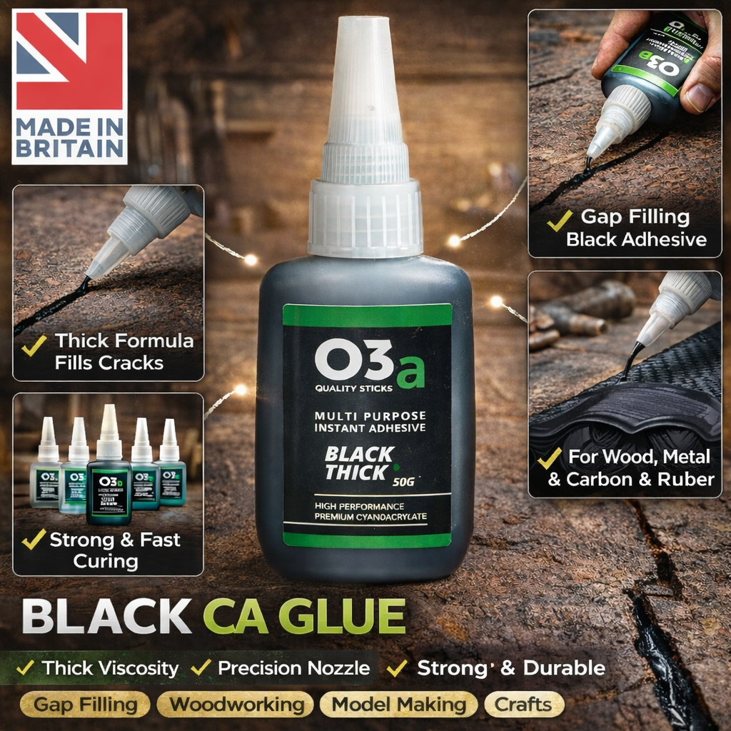 O3a Black CA Glue 50g Thick Cyanoacrylate Adhesive Black Superglue