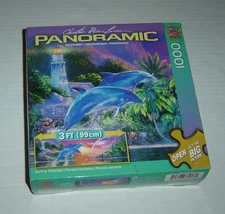 Christian Riese Lassen Panoramic Jigsaw Puzzle "Earthly Paradise", Complete