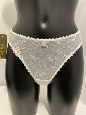 Fauve weiß Brianna Tanga durchsichtig Spitze Slips Tanga Höschen Hose Damen Panty