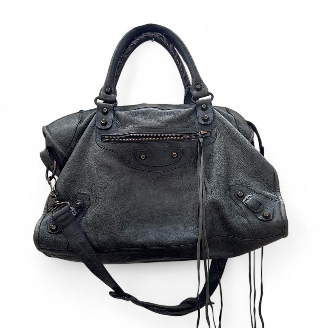 バッグ BALENCIAGA The City 2way Bag 115748 BALENCIAGA City 115748 Black Leather 2Way Shoulder Bag