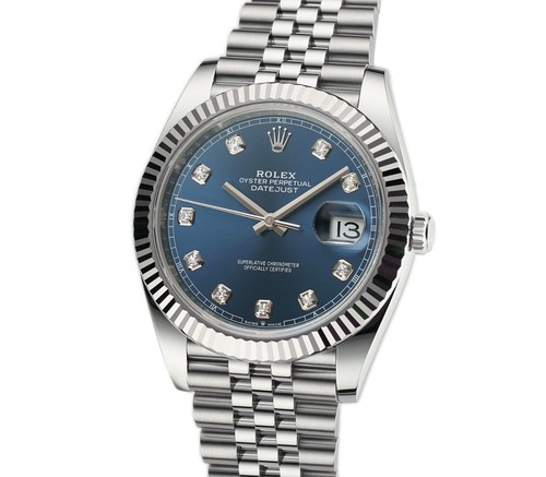 Rolex Datejust 41mm Steel Blue Diamond Dial Fluted Bezel Jubilee 126334 - 2026