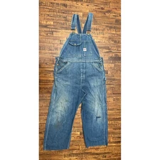 1940s 1950s Anvil Brand Bib Overalls W36 L29 Distressed Workwear Patina VINTAGE