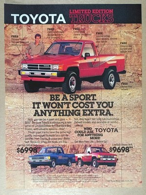1987 Toyota Limited Edition 4x4 Standard Bed Pickup Truck vintage print Ad