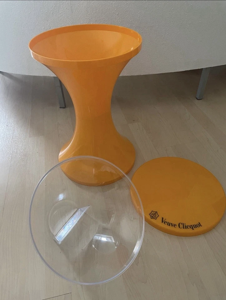 Veuve Clicquot Design Hocker  – Original Champagner Deko, Orange, gebraucht - Bild 3 von 4