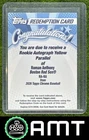 Roman Anthony 2026 Topps Chrome /275 Rookie Auto Yellow Refractor Red Sox RC
