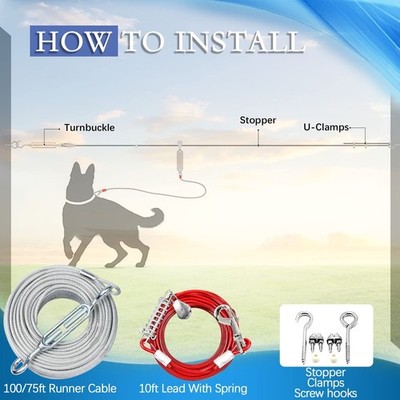 Dog Pen Snagle Paw Dog Tie Out Runner For Yard,Trolley System For