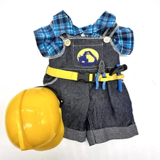 Bear Factory Construction Worker Outfit Overalls Tool Belt (Fits Build A Bear)