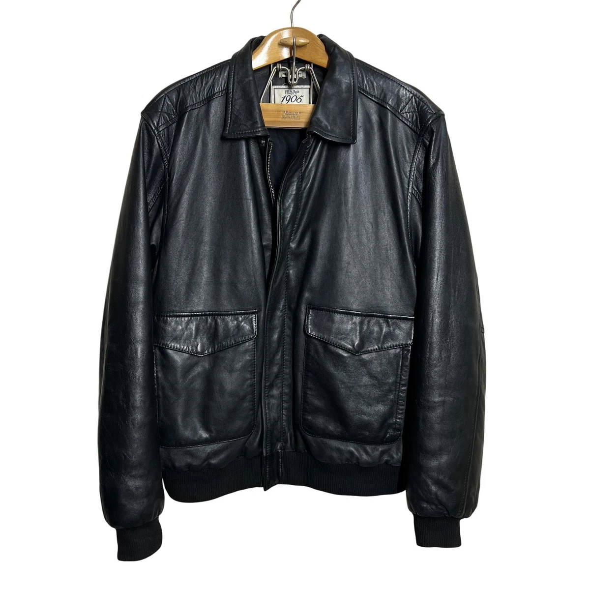 Jos. A. Bank Leather Outer Shell Black Coats, Jackets & Vests for