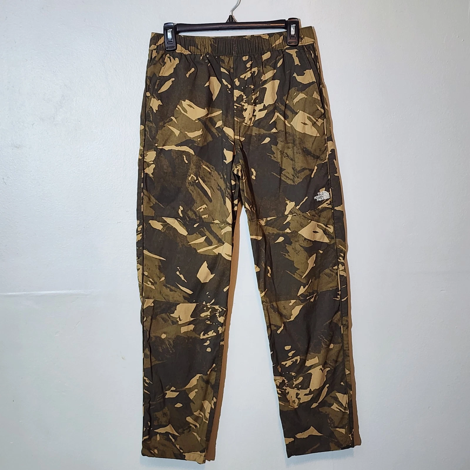 North Face Class V Pants Mens Small Camo Pullon Drawstring Hiking Lightweight