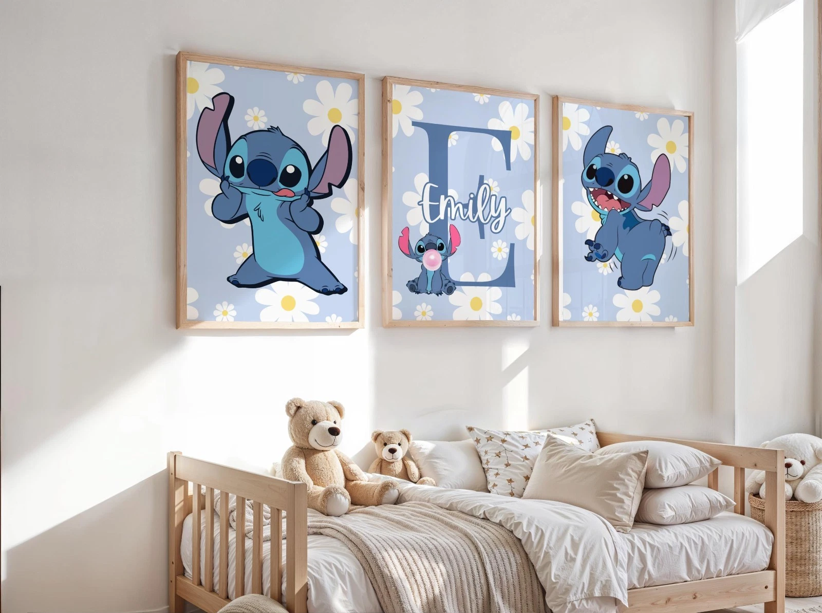 Lilo & Stitch Wall Art Prints Set 3 | A4/A3 Personalised Kids Room Decor