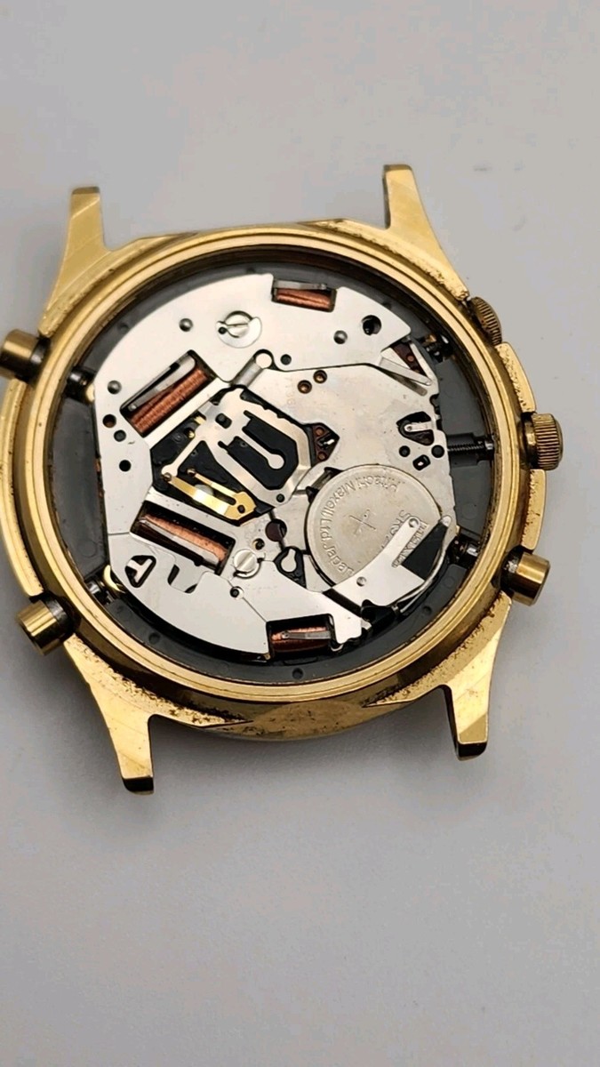 むっち Seiko Chronograph Moonphase Date Quartz Alarm 7T36 - 6A20