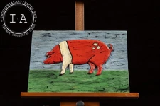 Pig | Bob and Sheryl Latimer Wooden Bas-Relief Painting