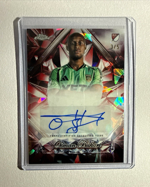 Topps Chrome MLS 2025 Osman Bukari Sapphire Selections Auto SSA-OB 3/5