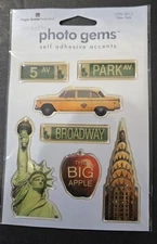 Sticky Pix Photo Gems of New York-The Big Apple- Self Adhesive Accents