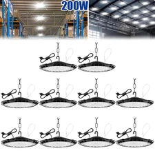10 Pack 200W UFO LED High Bay Light Shop Industrial Commercial Factory Warehouse